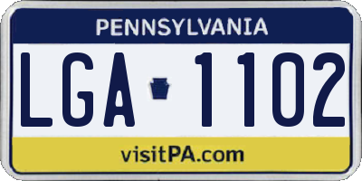 PA license plate LGA1102