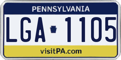 PA license plate LGA1105