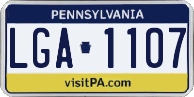 PA license plate LGA1107