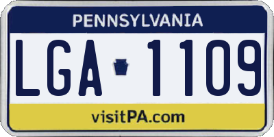 PA license plate LGA1109