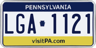 PA license plate LGA1121