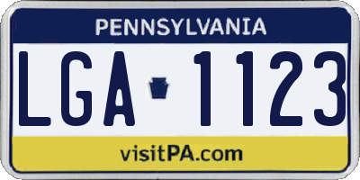 PA license plate LGA1123