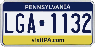 PA license plate LGA1132