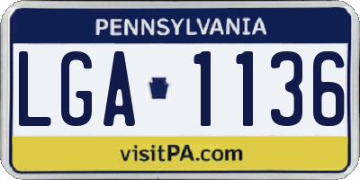 PA license plate LGA1136