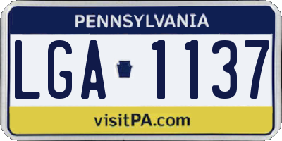 PA license plate LGA1137
