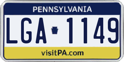 PA license plate LGA1149