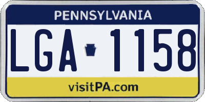 PA license plate LGA1158