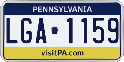 PA license plate LGA1159