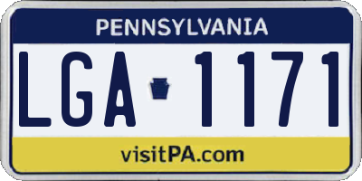 PA license plate LGA1171