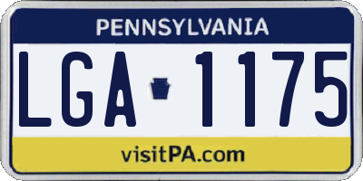 PA license plate LGA1175