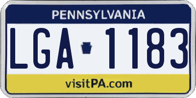 PA license plate LGA1183