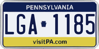 PA license plate LGA1185
