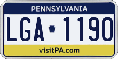 PA license plate LGA1190