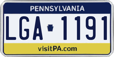 PA license plate LGA1191