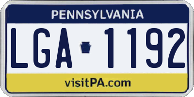 PA license plate LGA1192
