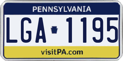 PA license plate LGA1195