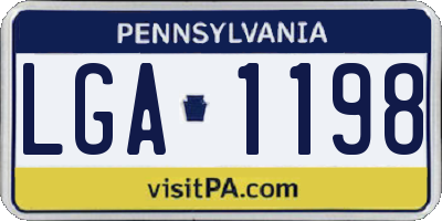 PA license plate LGA1198