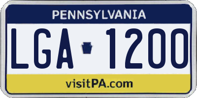 PA license plate LGA1200