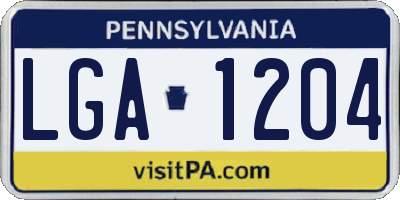 PA license plate LGA1204