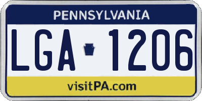 PA license plate LGA1206