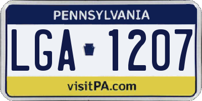 PA license plate LGA1207