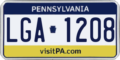 PA license plate LGA1208