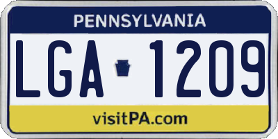 PA license plate LGA1209