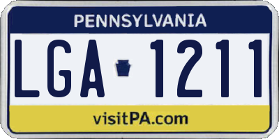 PA license plate LGA1211