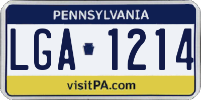 PA license plate LGA1214