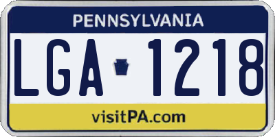 PA license plate LGA1218