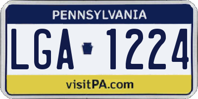PA license plate LGA1224