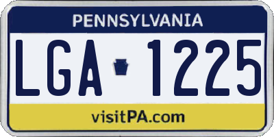 PA license plate LGA1225