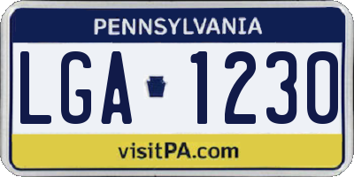 PA license plate LGA1230