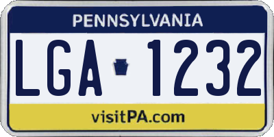 PA license plate LGA1232