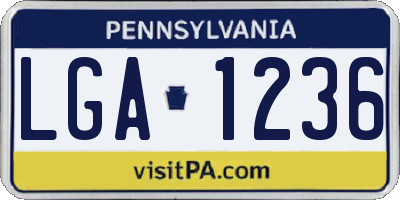 PA license plate LGA1236