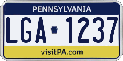 PA license plate LGA1237