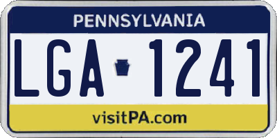 PA license plate LGA1241