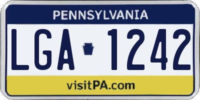 PA license plate LGA1242