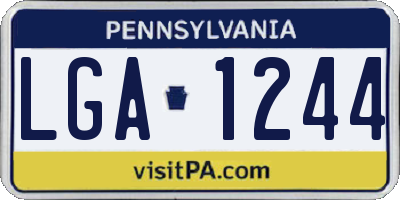 PA license plate LGA1244