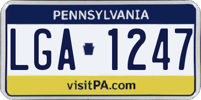 PA license plate LGA1247