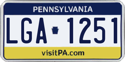 PA license plate LGA1251
