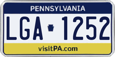 PA license plate LGA1252