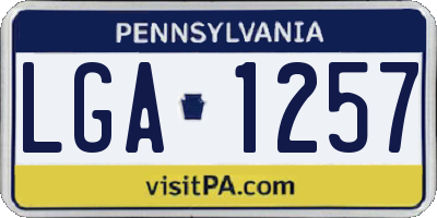 PA license plate LGA1257