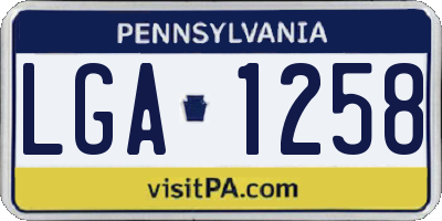 PA license plate LGA1258