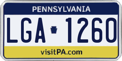 PA license plate LGA1260