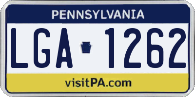 PA license plate LGA1262