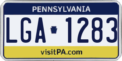 PA license plate LGA1283