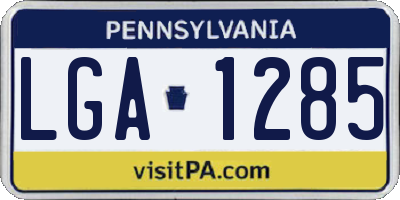 PA license plate LGA1285
