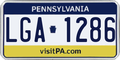 PA license plate LGA1286