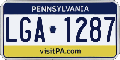 PA license plate LGA1287